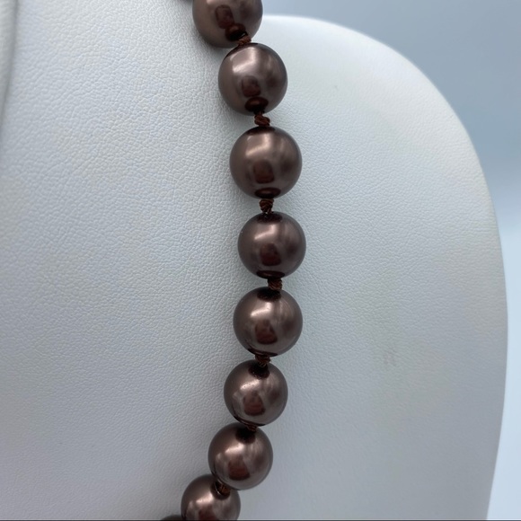 Vintage Faux Pearl Individually Single Knot One Strand Necklace Fishhook Clasp - Picture 8 of 11